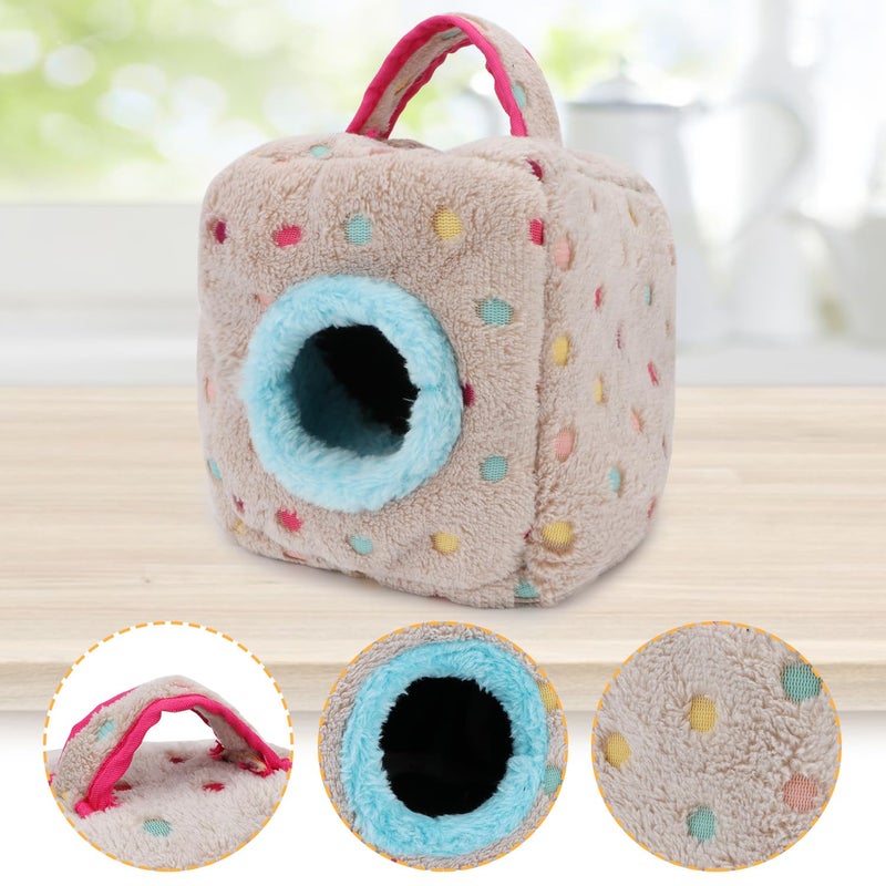 Wontee Bird Snuggle Hut Nest Winter Warm Hanging Bed Cave for Budgie Parakeet Cockatiel Macaw African Grey Amazon Parrots Hedgehog Chinchilla (Colorful Dot, L: 9x9x9inch) - Image 2